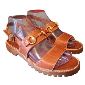 Gucci Vintage Leather Classic Horse Bit Sandals Women Size 6B EXCELLENT CONDIT…